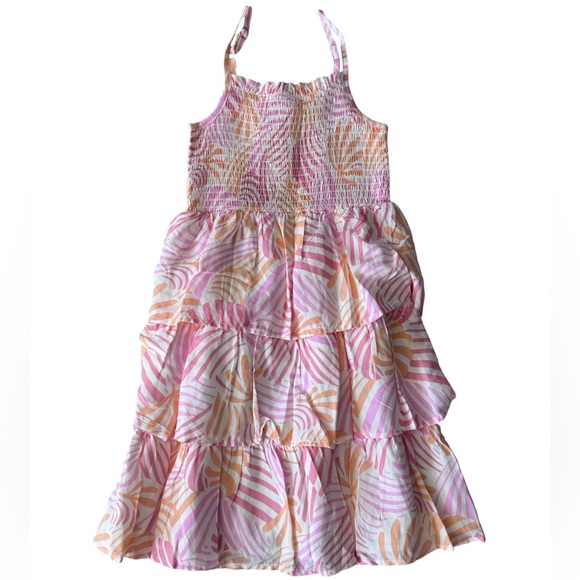 wonder nation Other - Girls Tiered Dress Smocked Summer Dress Ruffle Sleeveless Dress Size Small 6x
